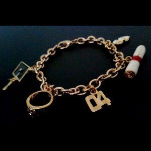 Class of 2004 18k gold finish Charm Bracelet NIP